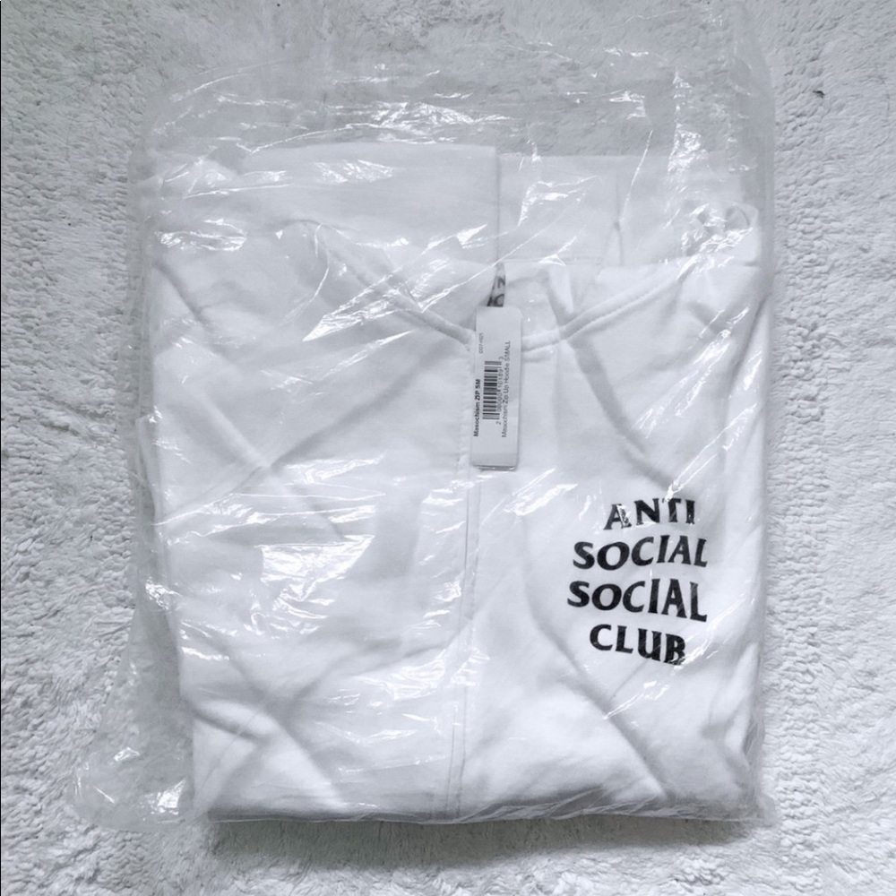 anti social social club masochism white hoodie